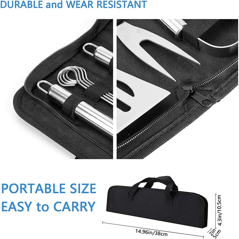 7 Pieces BBQ Grill Accessories Set Good Quality BBQ Tools Portable BBQ Tool Set